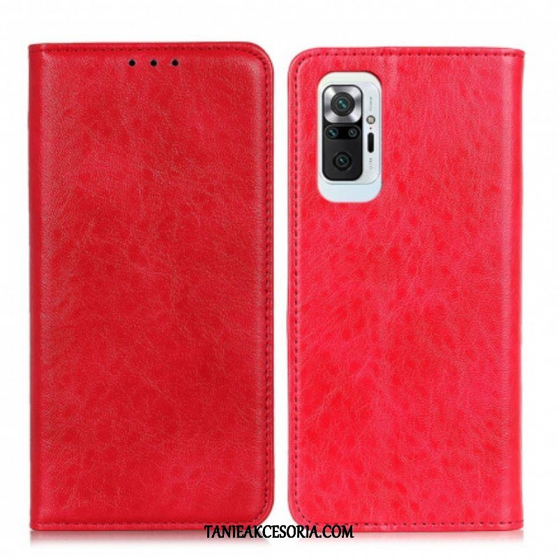 Etui Na Telefon do Xiaomi Redmi Note 10 Pro Etui Folio Teksturowana Dwoina Skóry