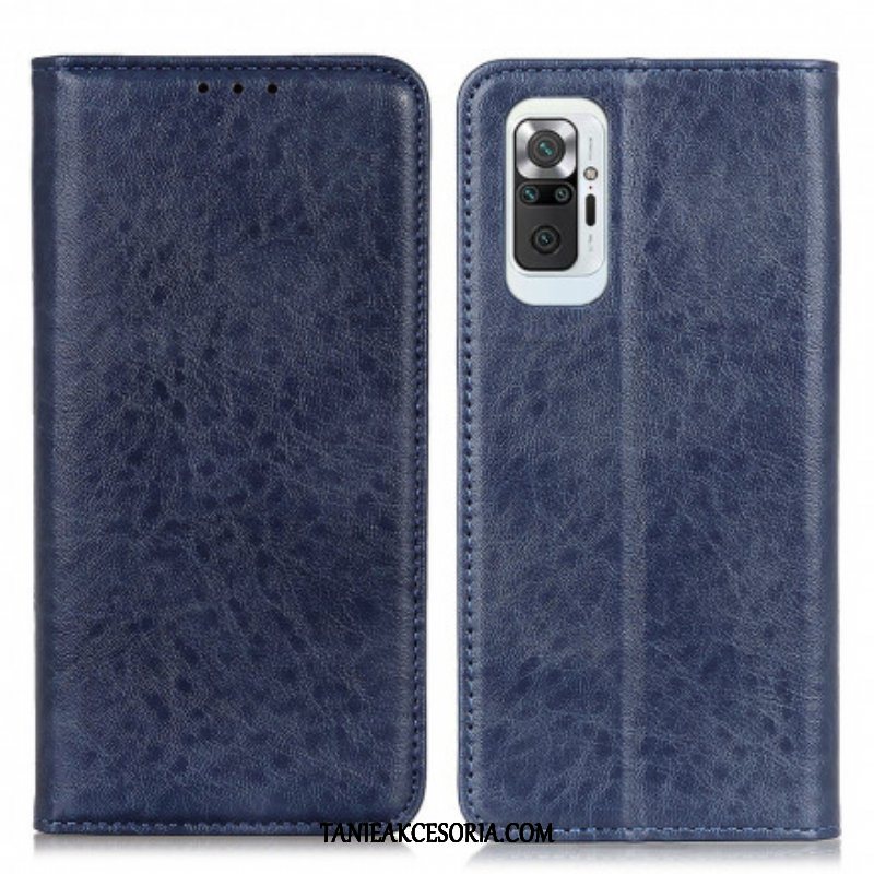 Etui Na Telefon do Xiaomi Redmi Note 10 Pro Etui Folio Teksturowana Dwoina Skóry