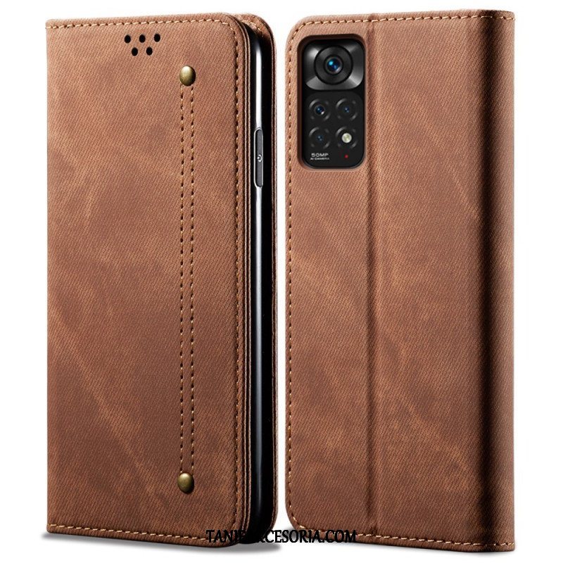 Etui Na Telefon do Xiaomi Redmi Note 11 Pro / 11 Pro 5G Etui Folio Tkanina Dżinsowa