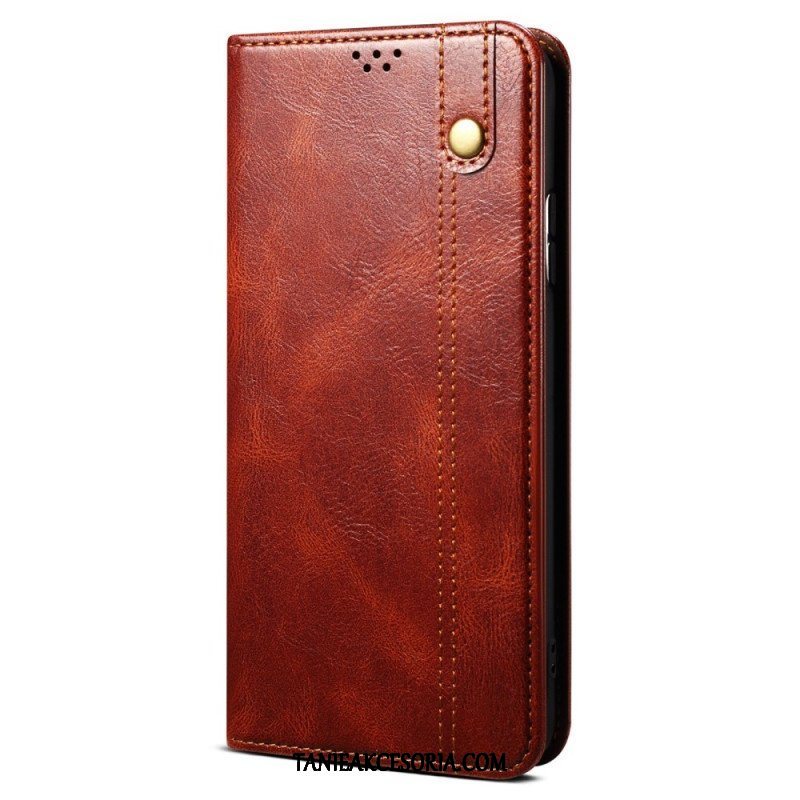 Etui Na Telefon do Xiaomi Redmi Note 12 5G Etui Folio Woskowana Sztuczna Skóra