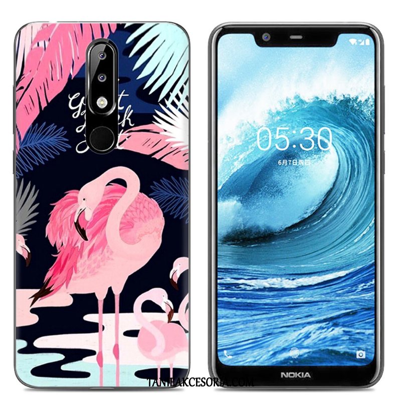 Etui Nokia 5.1 Plus Miękki Kreatywne Tendencja, Obudowa Nokia 5.1 Plus Czerwony Netto Kolor Silikonowe