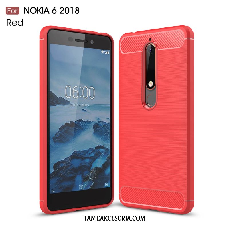 Etui Nokia 6.1 Czerwony Miękki All Inclusive, Obudowa Nokia 6.1 Ochraniacz Telefon Komórkowy Silikonowe