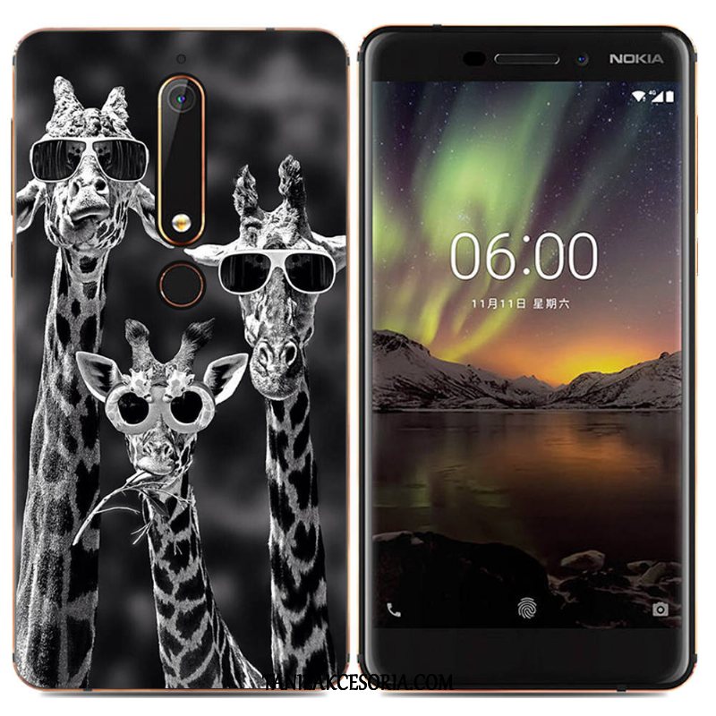 Etui Nokia 6.1 Kolor Proste Kreatywne, Obudowa Nokia 6.1 Miękki Kreskówka Tendencja