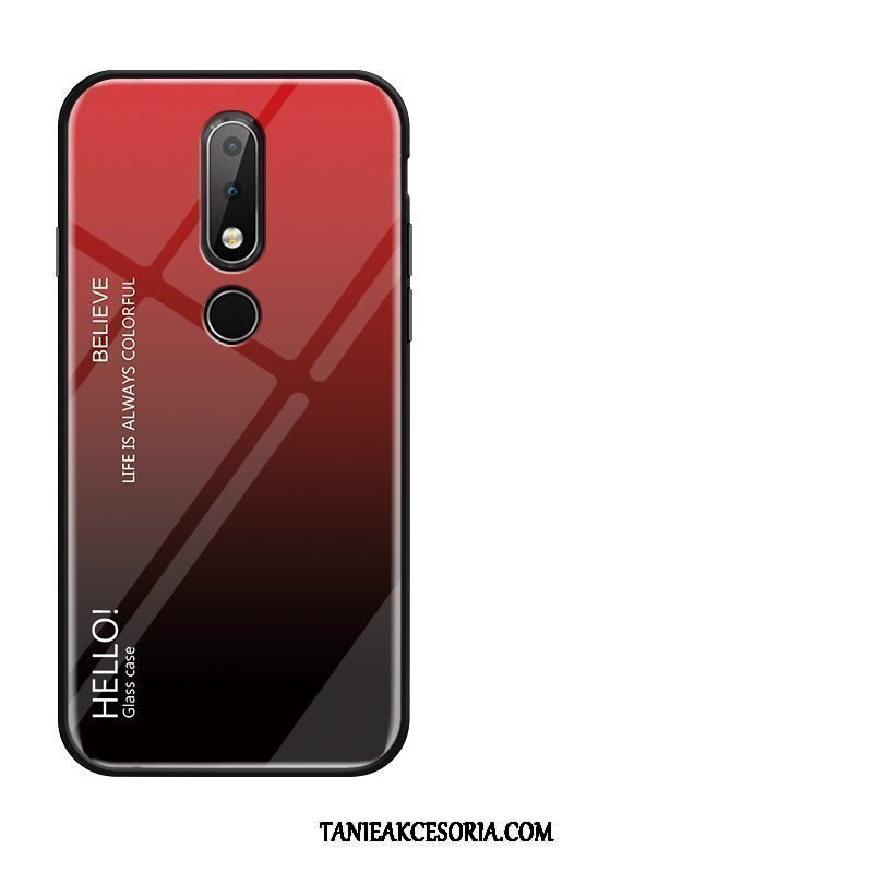 Etui Nokia 7.1 Kreatywne Zakochani Telefon Komórkowy, Futerał Nokia 7.1 Osobowość Szkło Gradient Orange