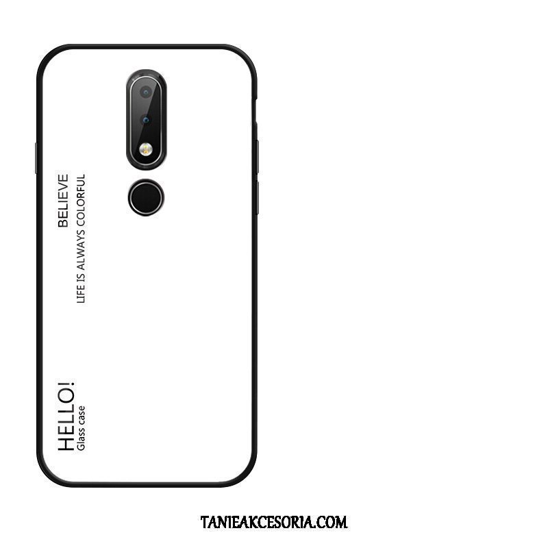 Etui Nokia 7.1 Kreatywne Zakochani Telefon Komórkowy, Futerał Nokia 7.1 Osobowość Szkło Gradient Orange