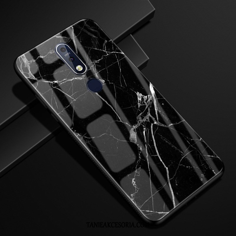 Etui Nokia 7.1 Telefon Komórkowy Anti-fall Kreatywne, Obudowa Nokia 7.1 Szkło Ziarno Drewna Ochraniacz