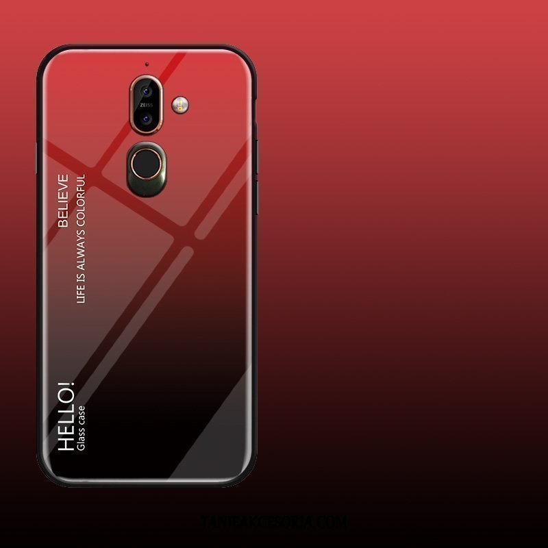 Etui Nokia 7 Plus Anti-fall Purpurowy Gradient, Obudowa Nokia 7 Plus Kreatywne Telefon Komórkowy Szkło