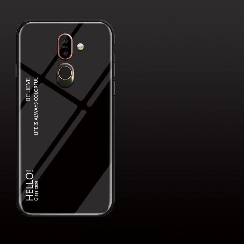 Etui Nokia 7 Plus Anti-fall Purpurowy Gradient, Obudowa Nokia 7 Plus Kreatywne Telefon Komórkowy Szkło