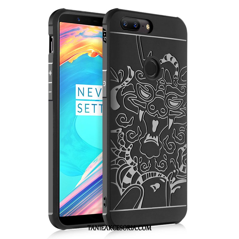 Etui Oneplus 5t Czarny Nubuku All Inclusive, Obudowa Oneplus 5t Silikonowe Kreskówka Anti-fall