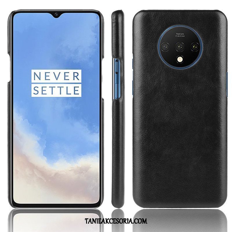 Etui Oneplus 7t Litchi Trudno Jakość, Obudowa Oneplus 7t Wzór Czerwony Skóra