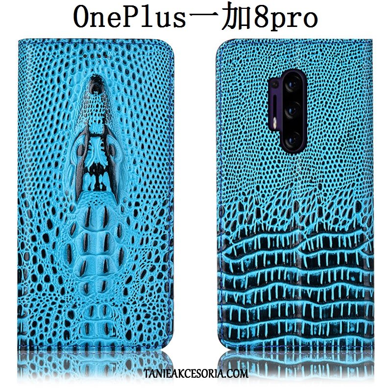 Etui Oneplus 8 Pro All Inclusive Ochraniacz Krokodyl, Obudowa Oneplus 8 Pro Niebieski Telefon Komórkowy Skórzany Futerał