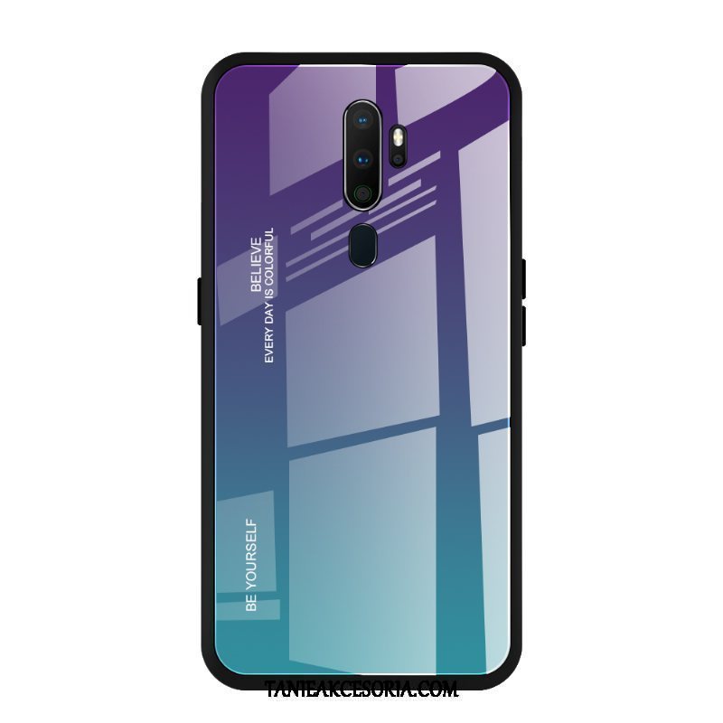 Etui Oppo A5 2020 Gradient Szkło Hartowane Złoto, Obudowa Oppo A5 2020 Proszek Anti-fall Szkło