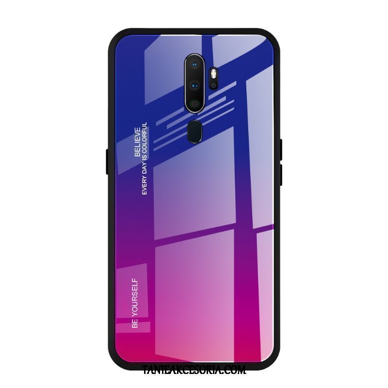 Etui Oppo A5 2020 Gradient Szkło Hartowane Złoto, Obudowa Oppo A5 2020 Proszek Anti-fall Szkło