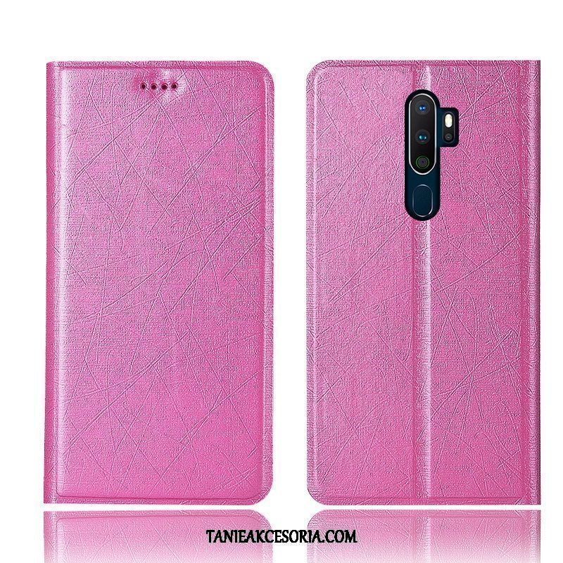 Etui Oppo A9 2020 All Inclusive Skórzany Futerał Różowy, Obudowa Oppo A9 2020 Ochraniacz Anti-fall Jedwab