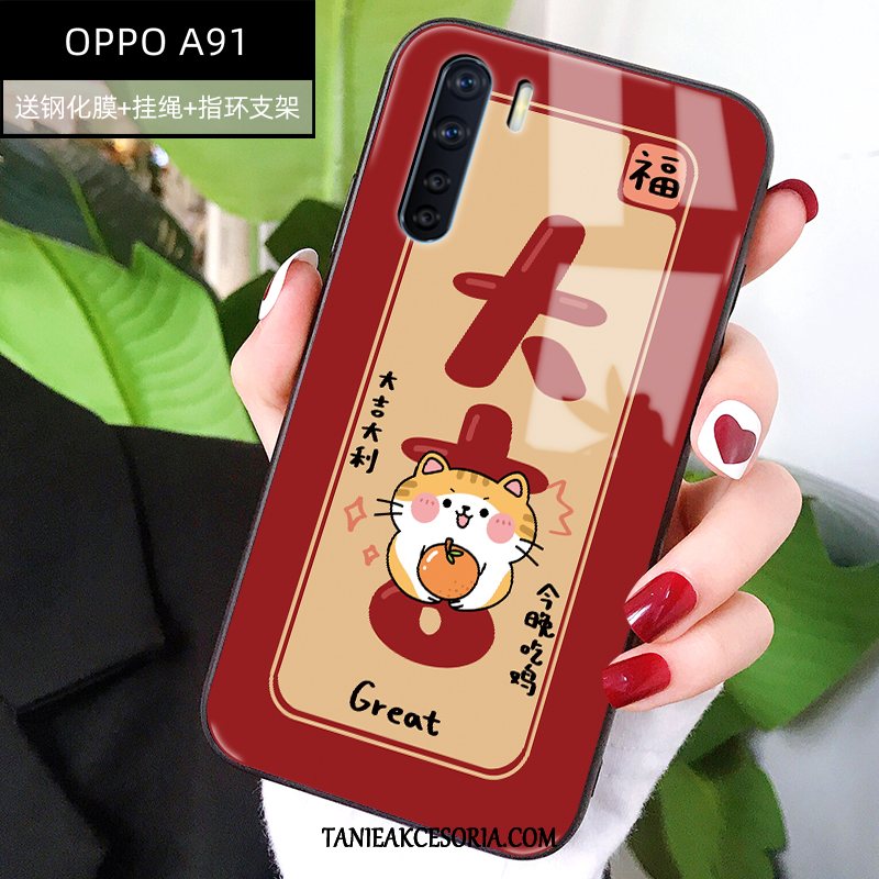 Etui Oppo A91 Chłodna Kreatywne Lustro, Pokrowce Oppo A91 Osobowość Czerwony Czerwony Netto