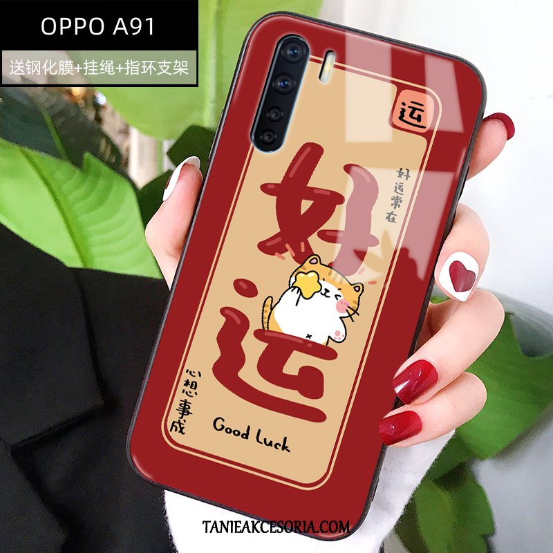 Etui Oppo A91 Chłodna Kreatywne Lustro, Pokrowce Oppo A91 Osobowość Czerwony Czerwony Netto