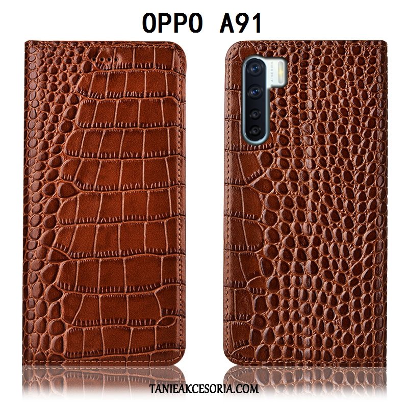 Etui Oppo A91 Telefon Komórkowy All Inclusive Skórzany Futerał, Obudowa Oppo A91 Anti-fall Ochraniacz Braun