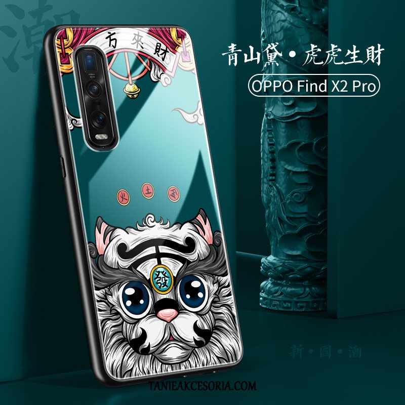 Etui Oppo Find X2 Pro Telefon Komórkowy Miękki Silikonowe, Obudowa Oppo Find X2 Pro Szkło Tendencja Anti-fall