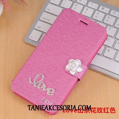 Etui Oppo R15 Pro Skórzany Futerał Rhinestone Osobowość, Obudowa Oppo R15 Pro Nubuku Telefon Komórkowy Czerwony