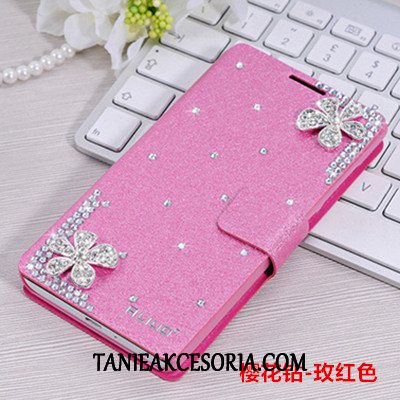 Etui Oppo R15 Pro Skórzany Futerał Rhinestone Osobowość, Obudowa Oppo R15 Pro Nubuku Telefon Komórkowy Czerwony