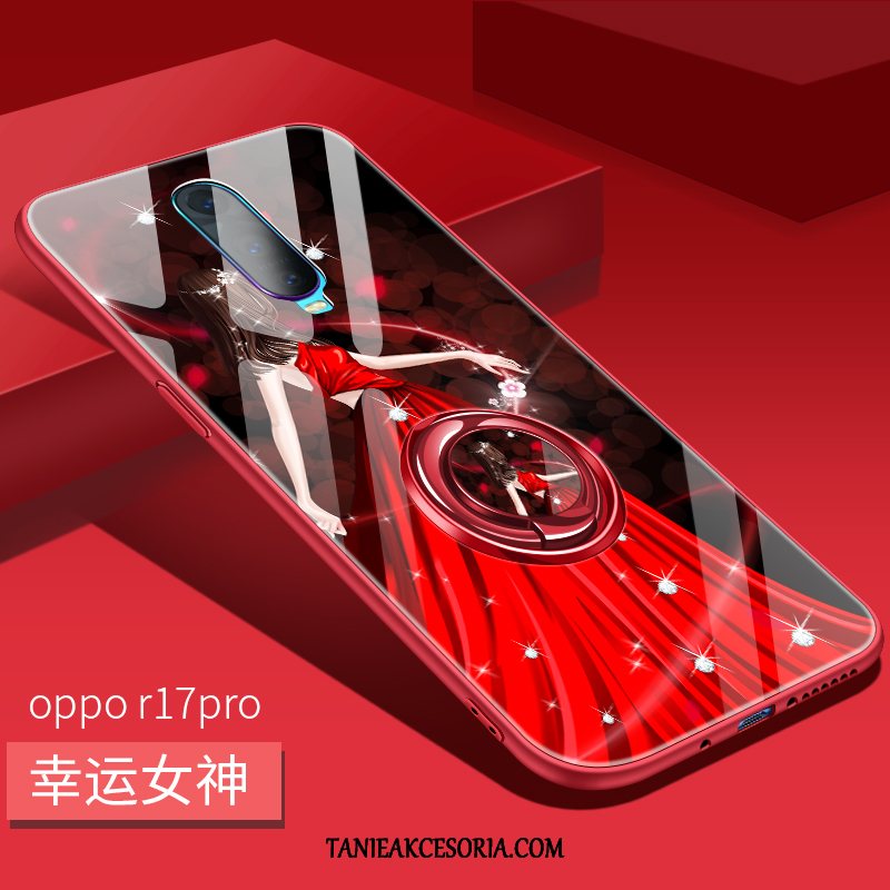 Etui Oppo R17 Pro Nowy Czerwony Netto Ring, Pokrowce Oppo R17 Pro Cienkie Tendencja Osobowość