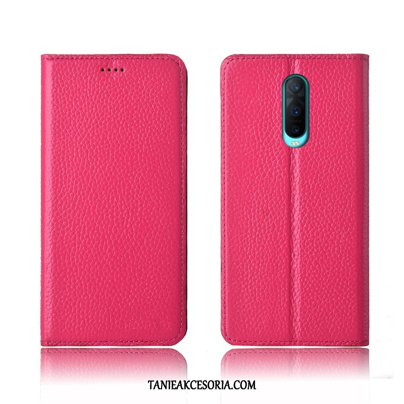 Etui Oppo R17 Pro Silikonowe Skórzany Anti-fall, Futerał Oppo R17 Pro Ochraniacz Litchi Prawdziwa Skóra Braun