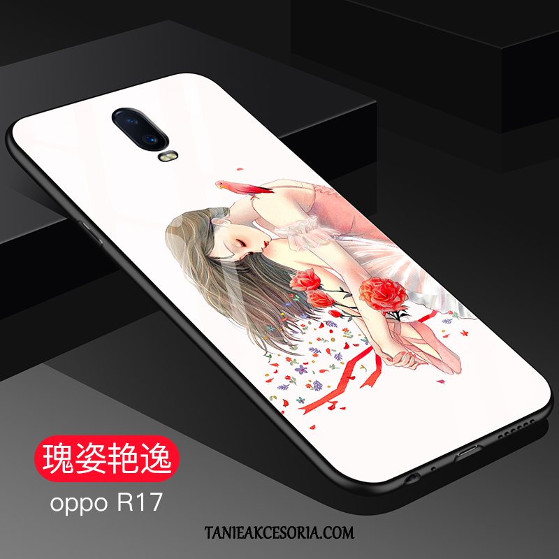 Etui Oppo R17 Szkło Czerwony Netto Tendencja, Pokrowce Oppo R17 Anti-fall Telefon Komórkowy Czerwony