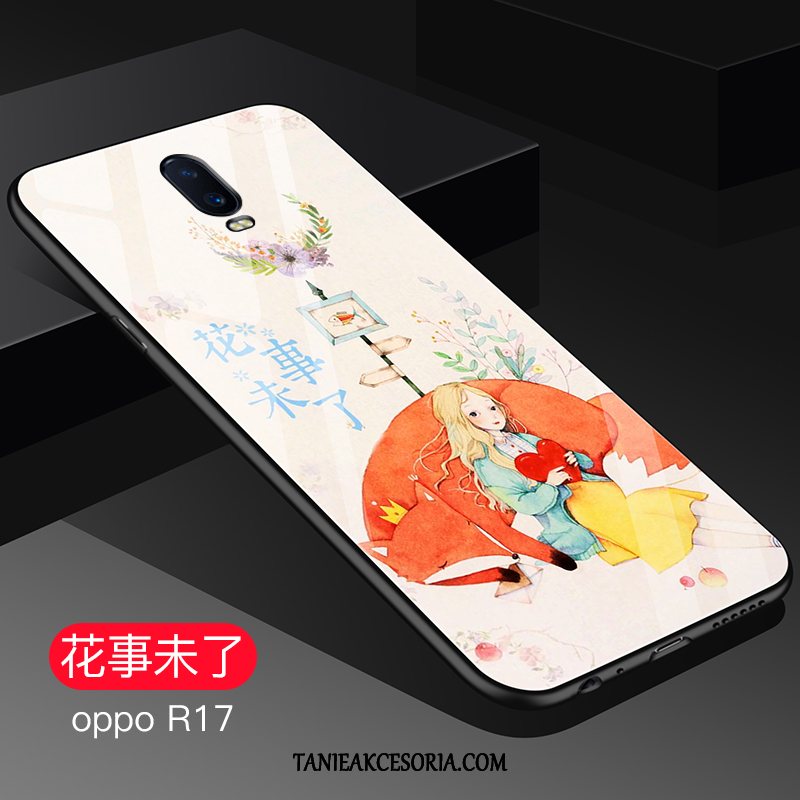 Etui Oppo R17 Szkło Czerwony Netto Tendencja, Pokrowce Oppo R17 Anti-fall Telefon Komórkowy Czerwony