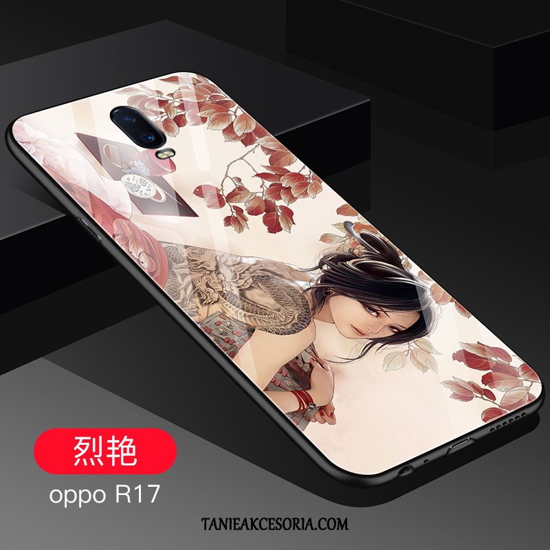 Etui Oppo R17 Szkło Czerwony Netto Tendencja, Pokrowce Oppo R17 Anti-fall Telefon Komórkowy Czerwony