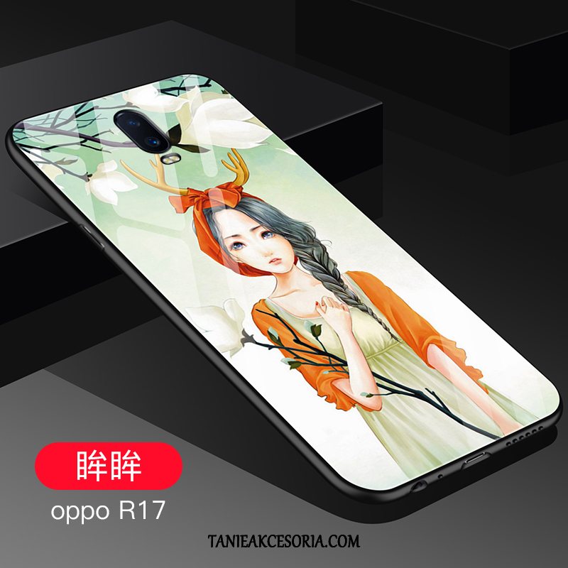 Etui Oppo R17 Szkło Czerwony Netto Tendencja, Pokrowce Oppo R17 Anti-fall Telefon Komórkowy Czerwony