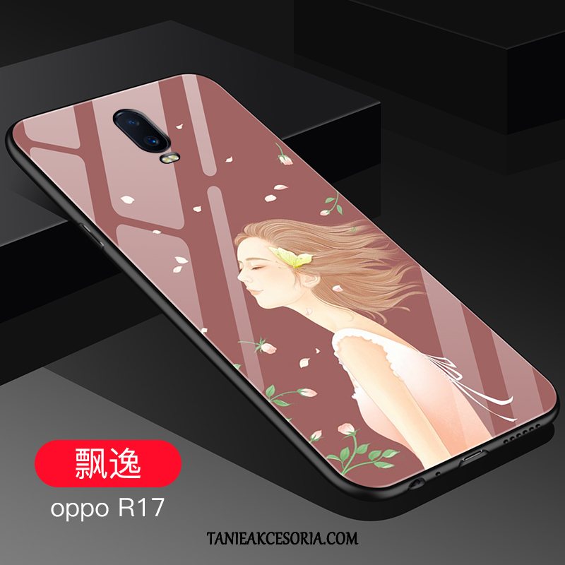 Etui Oppo R17 Szkło Czerwony Netto Tendencja, Pokrowce Oppo R17 Anti-fall Telefon Komórkowy Czerwony