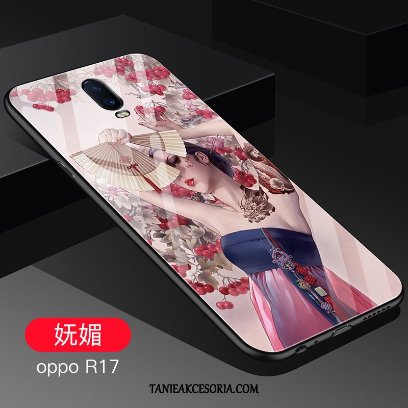 Etui Oppo R17 Szkło Czerwony Netto Tendencja, Pokrowce Oppo R17 Anti-fall Telefon Komórkowy Czerwony