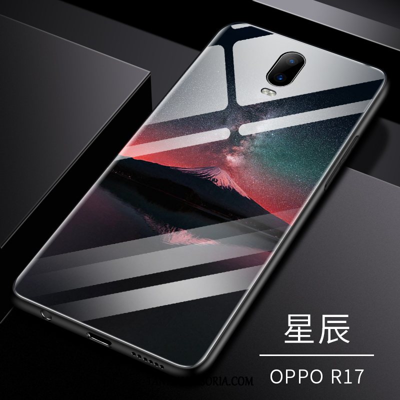 Etui Oppo R17 Szkło Silikonowe Miękki, Obudowa Oppo R17 All Inclusive Szkło Hartowane Kreatywne