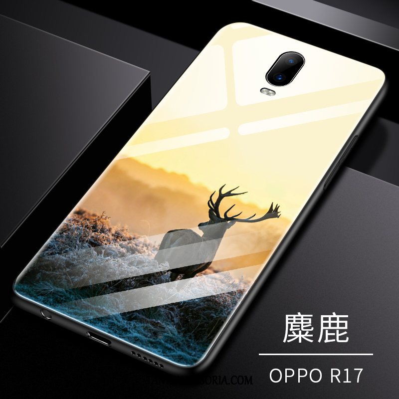 Etui Oppo R17 Szkło Silikonowe Miękki, Obudowa Oppo R17 All Inclusive Szkło Hartowane Kreatywne