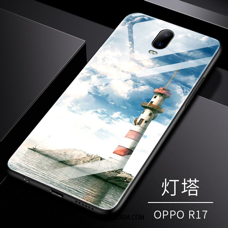 Etui Oppo R17 Szkło Silikonowe Miękki, Obudowa Oppo R17 All Inclusive Szkło Hartowane Kreatywne