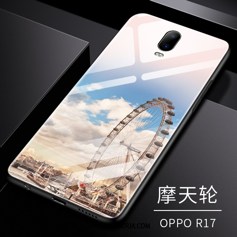 Etui Oppo R17 Szkło Silikonowe Miękki, Obudowa Oppo R17 All Inclusive Szkło Hartowane Kreatywne