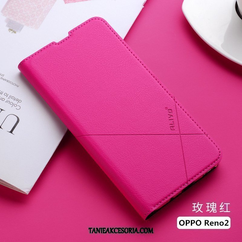 Etui Oppo Reno 2 Classic Ochraniacz Czarny, Futerał Oppo Reno 2 All Inclusive Telefon Komórkowy Skórzany