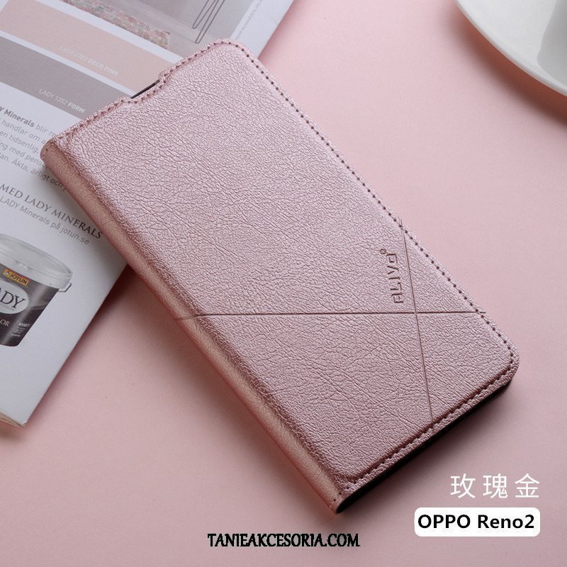 Etui Oppo Reno 2 Classic Ochraniacz Czarny, Futerał Oppo Reno 2 All Inclusive Telefon Komórkowy Skórzany