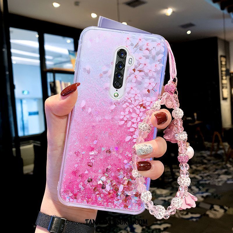 Etui Oppo Reno 2 Telefon Komórkowy Fioletowy Bransoletki, Obudowa Oppo Reno 2 Miękki Liquid Tendencja