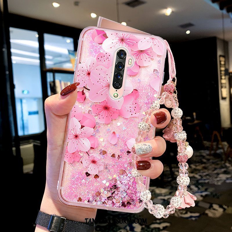 Etui Oppo Reno 2 Telefon Komórkowy Fioletowy Bransoletki, Obudowa Oppo Reno 2 Miękki Liquid Tendencja