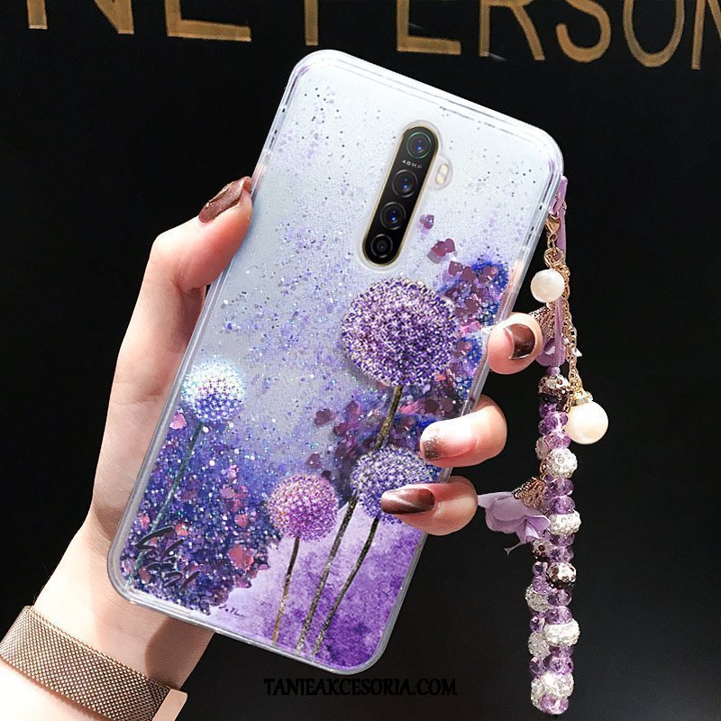 Etui Oppo Reno 2 Telefon Komórkowy Fioletowy Bransoletki, Obudowa Oppo Reno 2 Miękki Liquid Tendencja