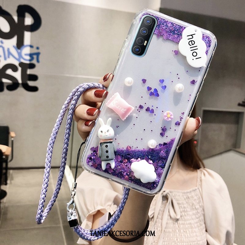 Etui Oppo Reno 3 Pro Fioletowy Różowe All Inclusive, Futerał Oppo Reno 3 Pro Proszek Telefon Komórkowy Anti-fall