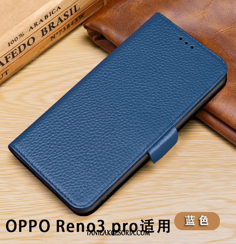 Etui Oppo Reno 3 Pro Ochraniacz Telefon Komórkowy Bydło, Futerał Oppo Reno 3 Pro Skórzany Anti-fall Prawdziwa Skóra Braun