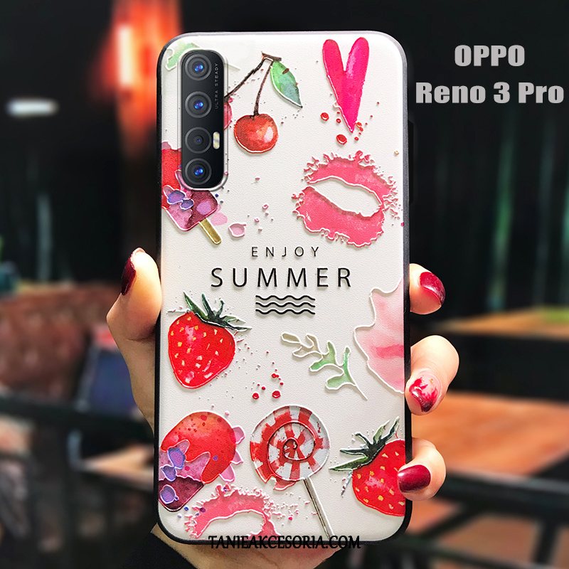 Etui Oppo Reno 3 Pro Osobowość Cienka Czerwony, Futerał Oppo Reno 3 Pro Miękki Silikonowe Nubuku