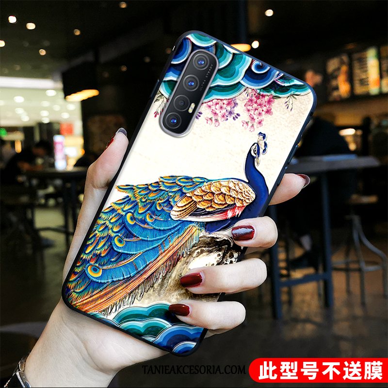 Etui Oppo Reno 3 Pro Tendencja Ochraniacz Nubuku, Pokrowce Oppo Reno 3 Pro Vintage Relief Czerwony Netto