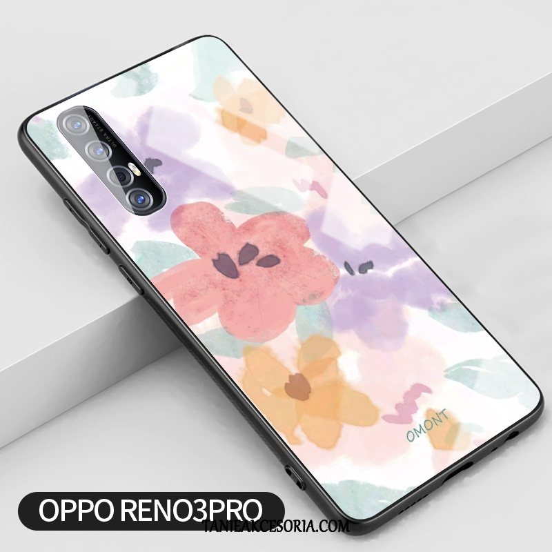 Etui Oppo Reno 3 Pro Truskawka Szkło Silikonowe, Futerał Oppo Reno 3 Pro Trudno Anti-fall Tendencja