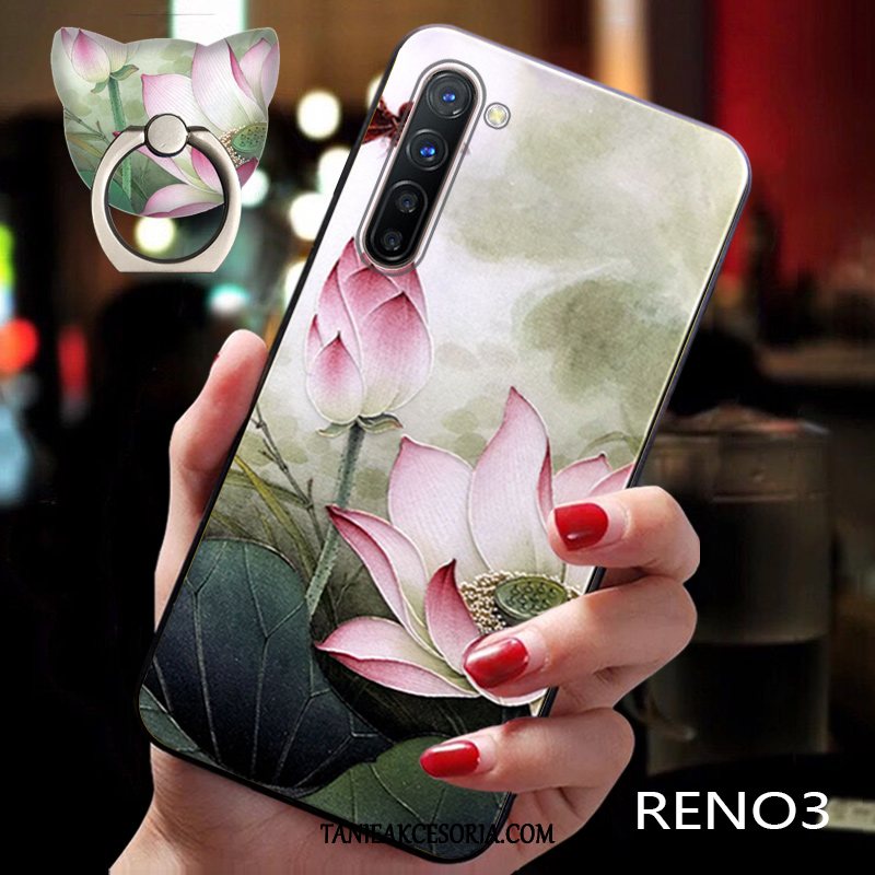 Etui Oppo Reno 3 Wiatr Cienkie Kreatywne, Futerał Oppo Reno 3 Niebieski Telefon Komórkowy Nubuku