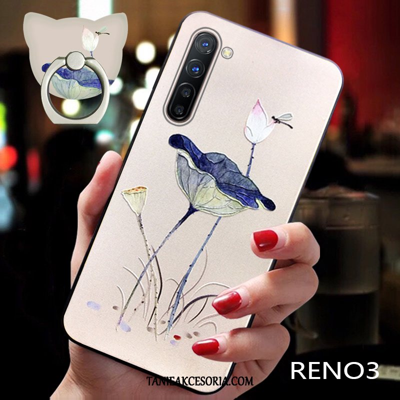 Etui Oppo Reno 3 Wiatr Cienkie Kreatywne, Futerał Oppo Reno 3 Niebieski Telefon Komórkowy Nubuku