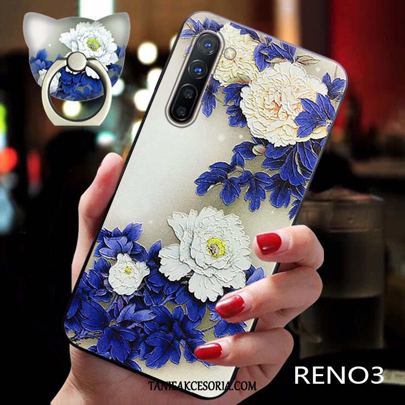 Etui Oppo Reno 3 Wiatr Cienkie Kreatywne, Futerał Oppo Reno 3 Niebieski Telefon Komórkowy Nubuku