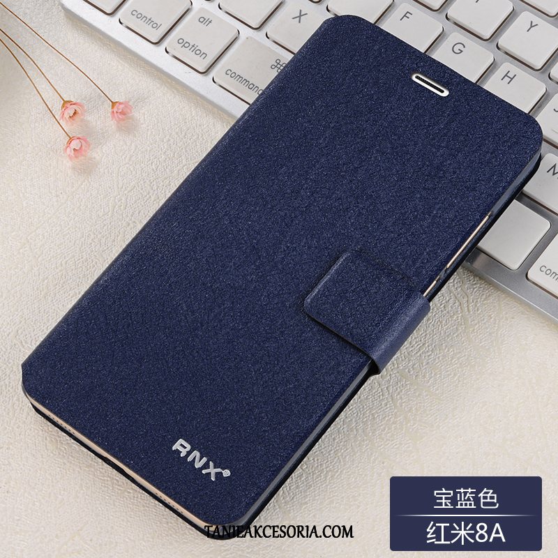 Etui Redmi 8a Anti-fall Niebieski Ochraniacz, Futerał Redmi 8a All Inclusive Skórzany Miękki Beige